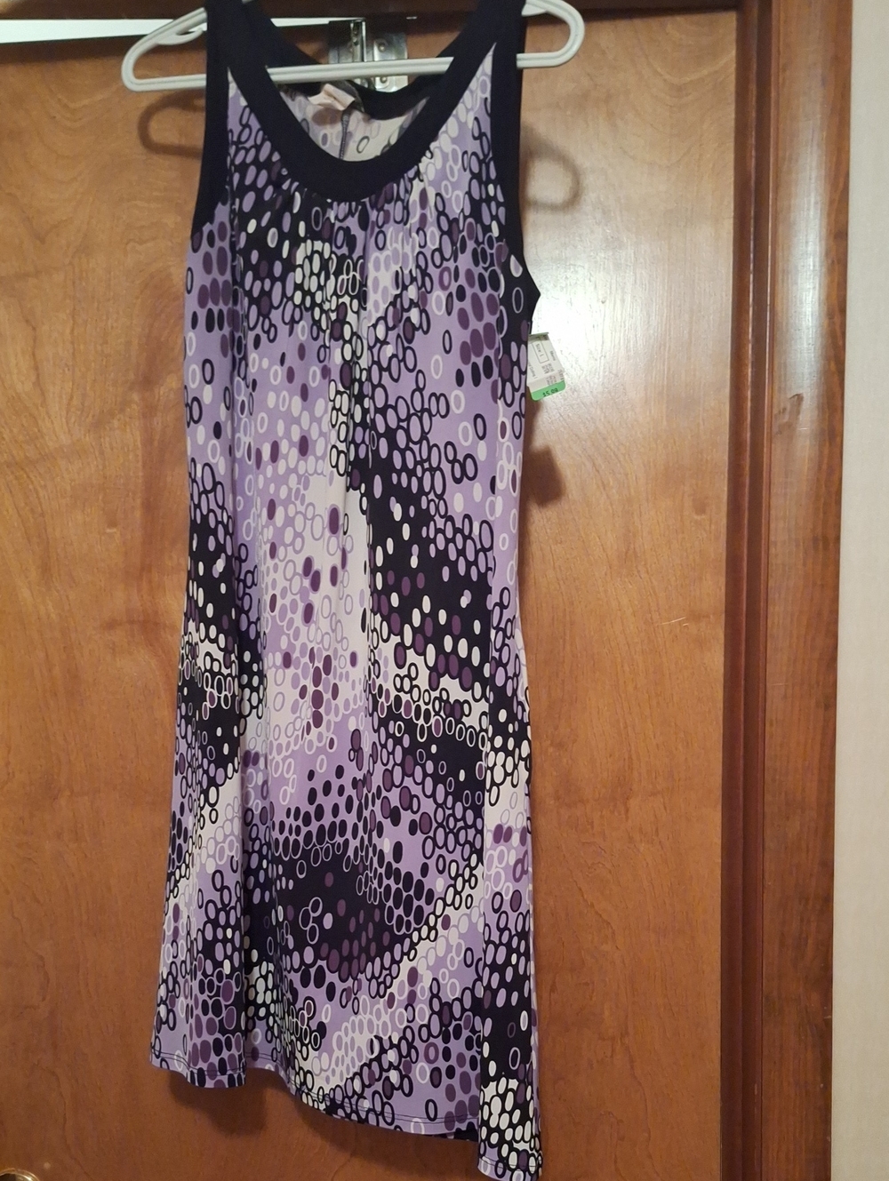 Sleeveless Abstract Print Midi Dress in Purple